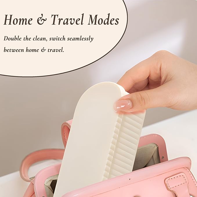 Makeup Brush Cleaner Mat, 4-in-1 Make Up Cleaning Box, 2 Pack Travel Organizer & Storage Holder with Quick-Dry Pad