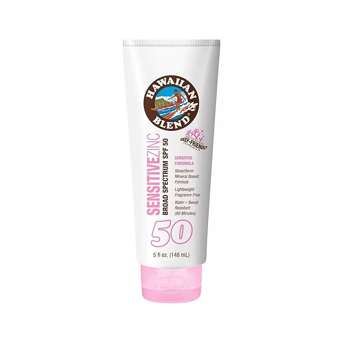 Hawaiian Blend Sensitive Skin Reef Friendly Zinc Mineral Based Sunscreen Lotion - SPF 50-5 fl oz