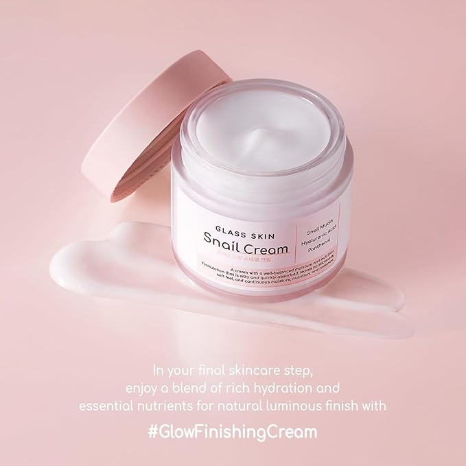 DEARBOO Glass Skin Snail Cream, 80mL – Lightweight Hydrating Facial Moisturizer with Snail Mucin for a Smooth, Radiant-Looking Complexion