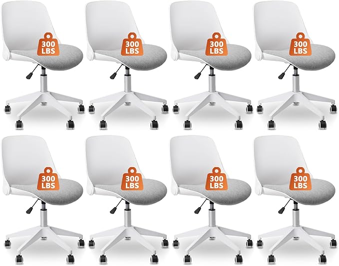 CLATINA Office Foldable Desk Chair with Wheels Adjustable Swivel Rolling Task Chair for Home Offiice Computer 8 Pack