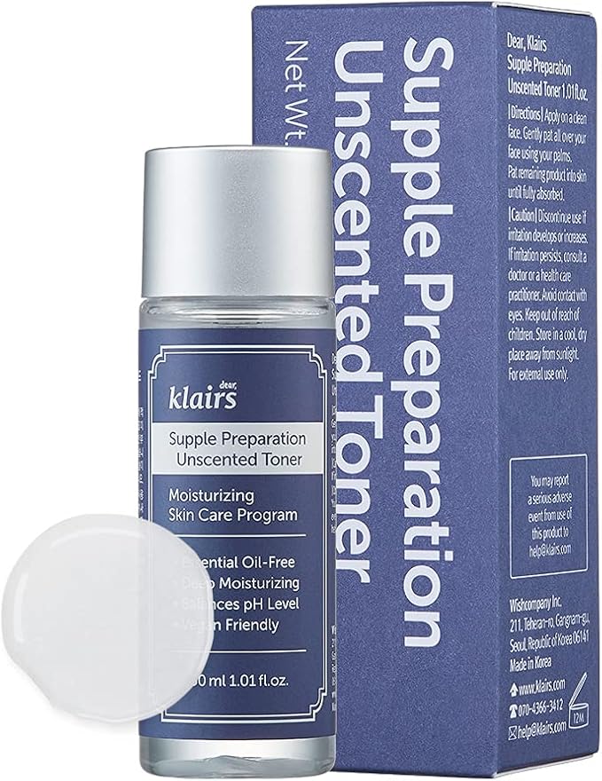 Dear Klairs Unscented Toner | Non-Irritation for Sensitive Skin, Instant Soothing, Skin Flooding & Layering, Hyaluronic Acid, Korean Skin Care, Vegan, Essential Oil Free, 1.01 fl oz