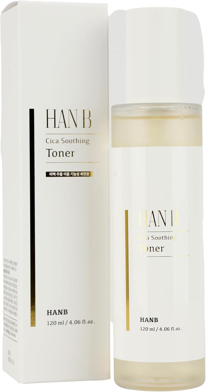 HANB CICA Soothing Toner 120ml – Korean Facial Toner for Sensitive Skin – Centella (CICA) with Golden Hibiscus Extract & Lavender Water – Fragrance-Free, Colorant-Free – Hydrating & Calming Skin Care