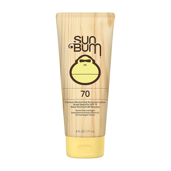 Sun Bum Original Moisturizing Sunscreen SPF 70 Lotion - Broad Spectrum UVA/UVB - Water Resistant & Non-Greasy Protection, Paraben Free, Gluten Free - SPF 70 - 6 oz. Bottle - 1 Count