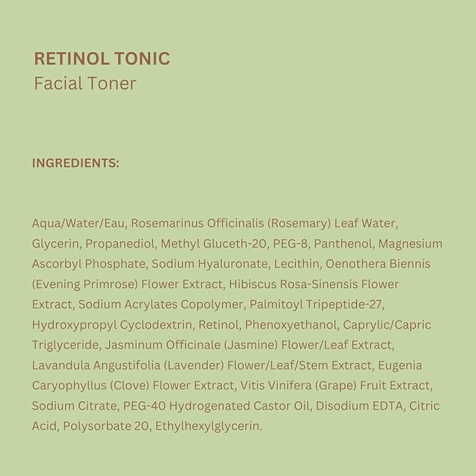 Pixi Retinol Tonic, Smoothing & Firming Facial Toner, Enhanced with Peptides to Boost Collagen Production, Alcohol-Free Daily Rejuvenating Toner, 100ml/ 3.4 fl oz