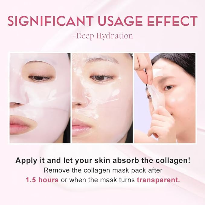 5 EA Deep Collagen PDRN PINK Jelly Gel Mask,Collagen Overnight Face Mask, Hydrating, Firming, Moisturizing, collagen face mask,Korean Skincare
