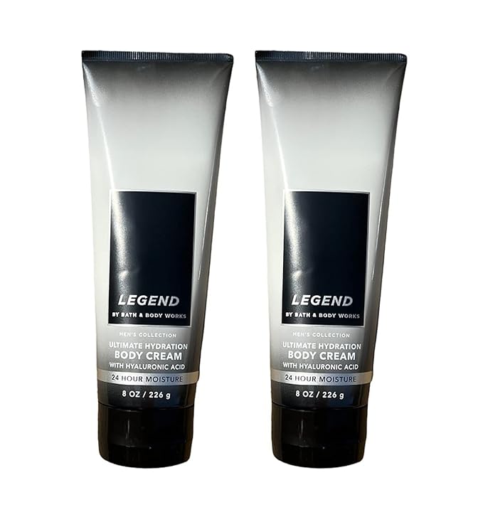 Bath and Body Works Legend Men's Collection Ultimate Hydration Ultra Shea Body Cream 8 Oz 2 Pack (Legend)