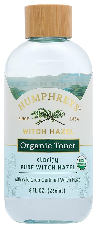 Humphreys Organic Toner, Pure Witch Hazel, USDA Certified Organic, 8 Fl Oz (Pack of 1)