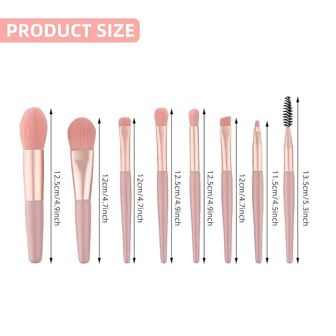 24 Sets Travel Makeup Brush Set Bridesmaid Gift Face Make Up Brushes Angled Blush Brush Foundation Brush with Travel Makeup Bag for Wedding Bridal Gift