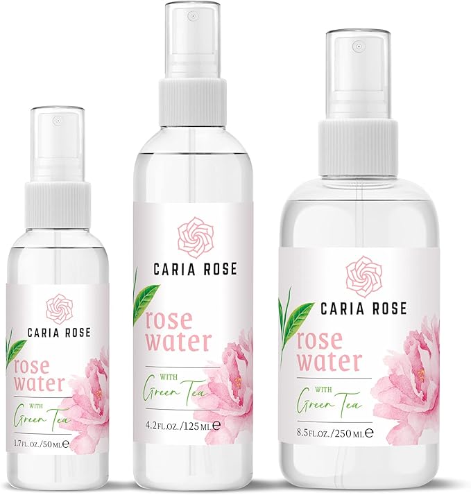 Rosewater Hydrating Spray with Green Tea | Rose Water Facial Toner with Green Tea (1.7 oz Travel Size)