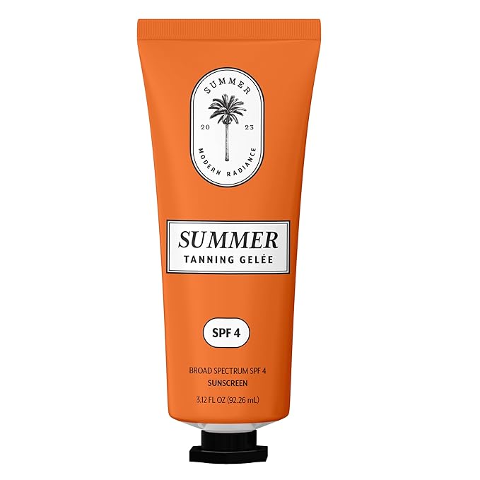 Summer Gelée Tanning Gel SPF 4 Sunscreen | Deep Bronze Tan Accelerator | Bain de Soleil Alternative | No Orange Cast Bronzing Gel | Beach Pool & Tanning Bed | Non-Greasy Fast-Absorbing | 3.12 FL OZ