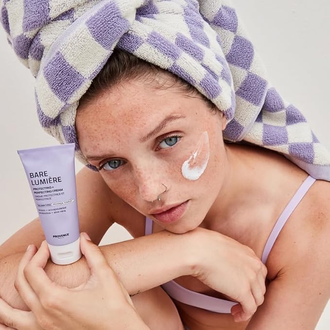 Provence Beauty BARE LUMIÈRE Skin Barrier Repair Cream – 5-in-1 Face Moisturizer with Ectoin, Encapsulated Probiotics & Aloe Vera – Hydrates, Primes, Boosts Glow & Strengthens the Skin – 2 fl oz