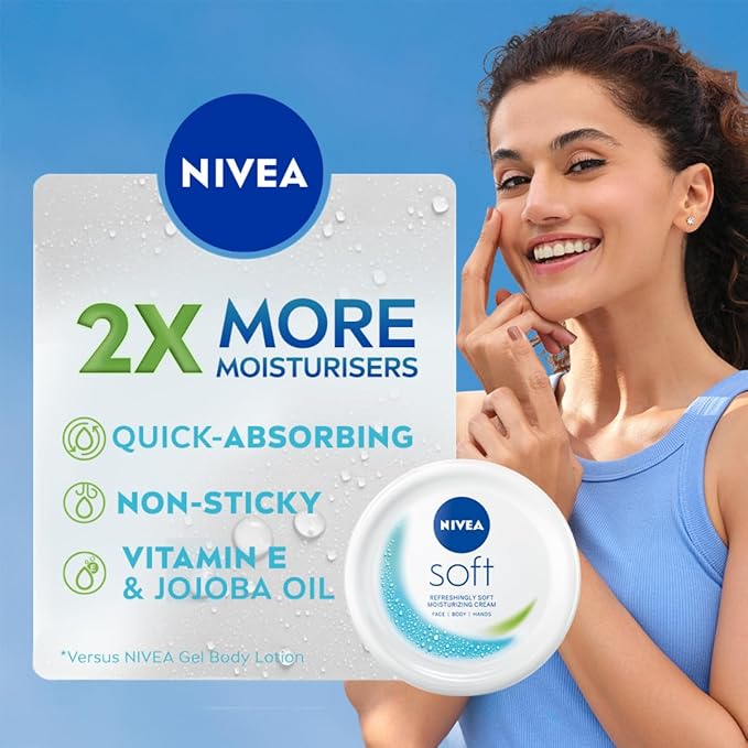 NIVEA Soft Light Moisturiser | 6.76 Fl Oz (6.93 Ounce) | 200ml (196.5g)