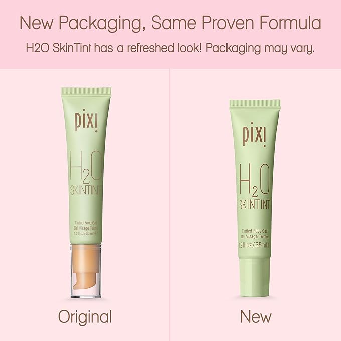 Pixi H2O SkinTint | Tinted Gel Moisturizer | Lightweight, Hydrating & Water-Resistant | Evens Tone & Reduces Redness | Nude | 1.2 fl oz/35 ml
