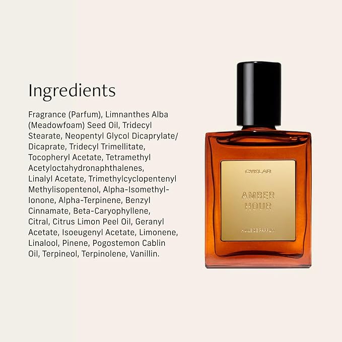 CYKLAR Perfume Oil for Skin – Amber Hour Scent – Rich & Spicy Perfume Fragrance with Palo Santo & Tonka Bean Notes – Travel-Friendly 30ml