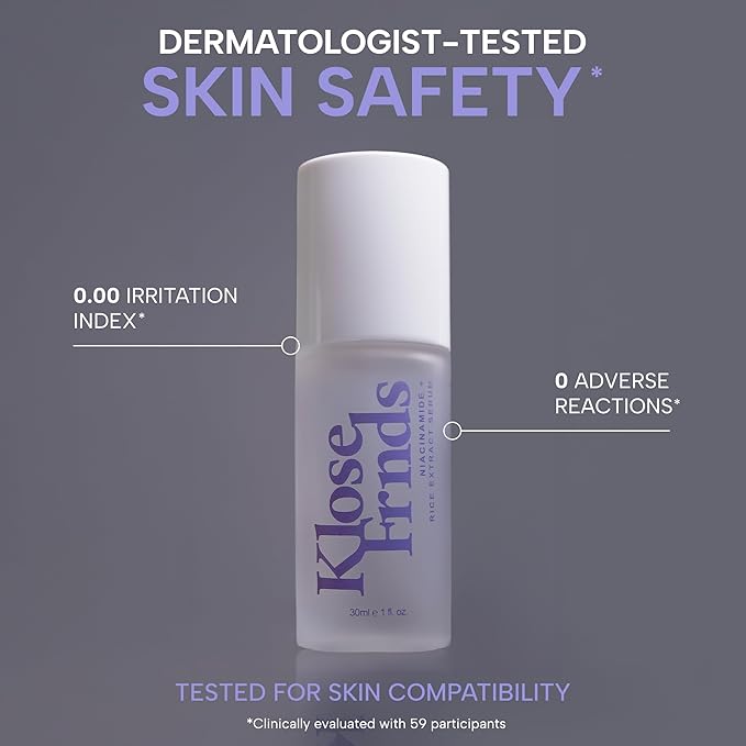 Niacinamide & Rice Extract Facial Serum – Hydrating Glow Face Serum with Hyaluronic Acid, Centella, and Licorice for Smooth Texture, Daily Radiance, and Healthy Skin Barrier Support - 1 fl oz