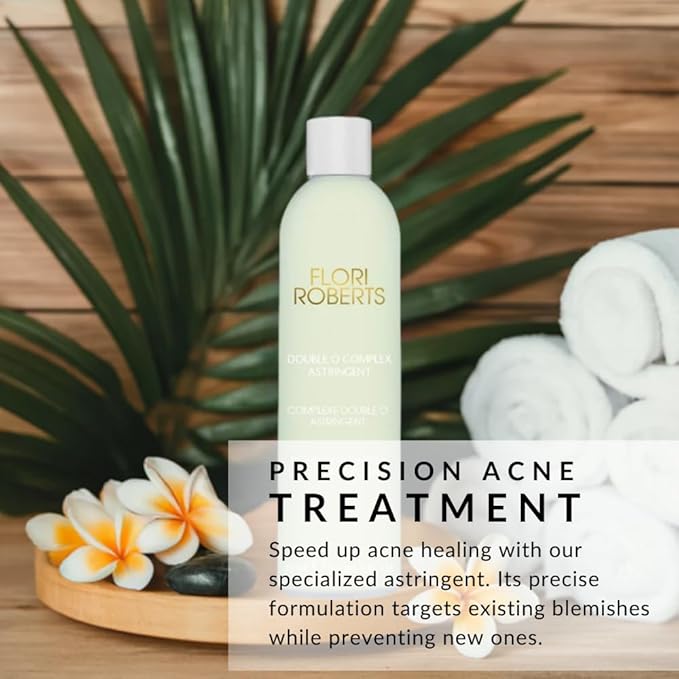 Double O Complex Astringent by Flori Roberts, 20% Salicylic Acid for Acne Prone Skin, Helps Clear Acne Blemishes, Facial Cleanser for Pimples