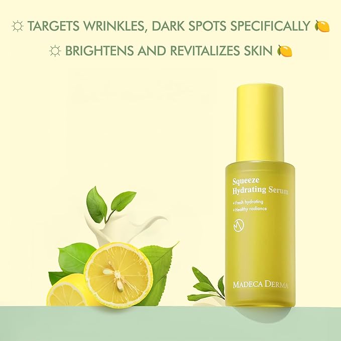 MADECA DERMA Squeeze Hydrating Facial Serum – Deep Hydration & Radiance with Prickly Pear Cactus, Carica Papaya, and Centella Asiatica, Korean Skincare for Fresh Squeezed Glow (1.08 fl oz)