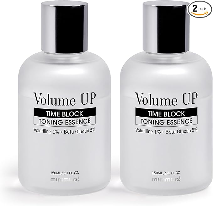 Volume Up Time Block Toning Essence | Anti-Aging, Anti-Wrinkle | 1% Volufiline, 5% Beta Glucan, Marine Algae Complex | Plumps Wrinkles by Stimulating Fat Cells | Fine Lines, Dry& Mature Skin | 2ea
