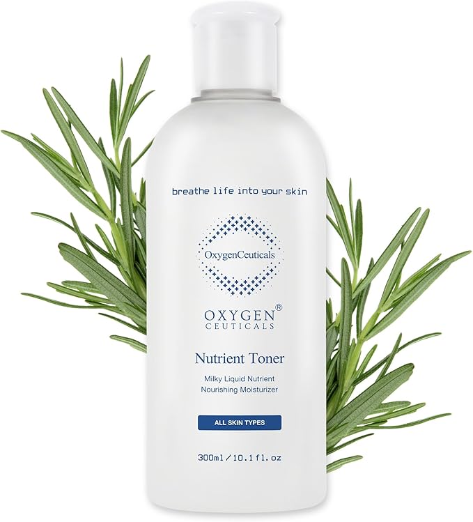 OxygenCeuticals Nutrient Toner – Essence-Type Hydrating Toner for Dry Skin, Deep Moisture & Nourishing Care with Hyaluronic Acid, Portulaca & Allantoin Extracts. 10 fl.oz (300ml)