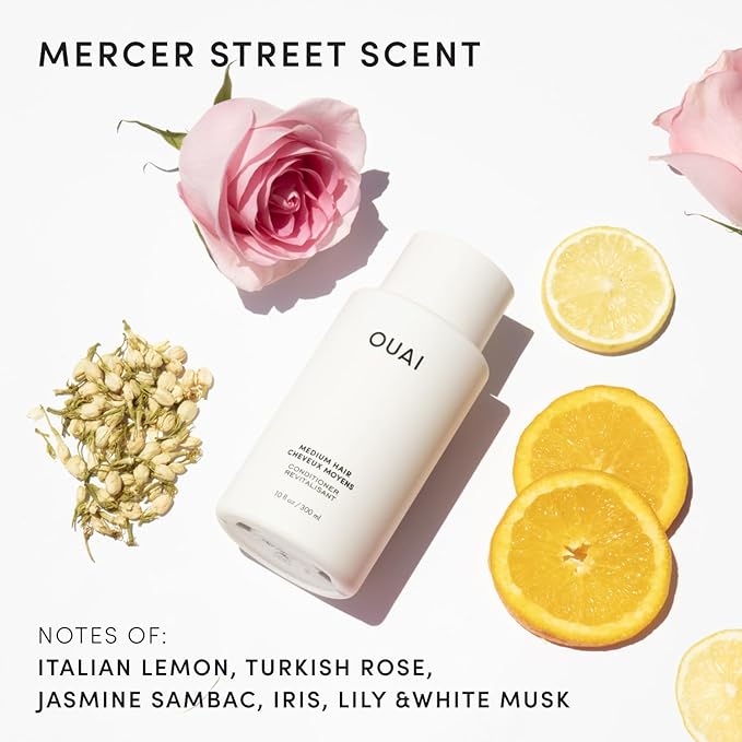 OUAI Medium Conditioner Travel Size - Hydrating Hair Conditioner with Coconut Oil, Babassu Oil, and Keratin - Strengthens, Repairs and Adds Shine - Paraben and Phthalate Free Hair Care Products (3 Oz)