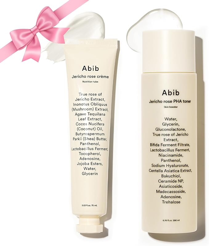 Abib Jericho Rose Skin Texture & Moisture Duo – PHA Toner + Hypoallergenic Cream for Dry Skin