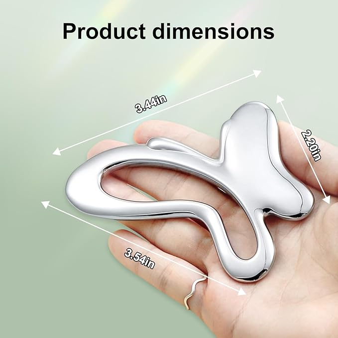 Gua Sha Facial Tools, Upgraded Butterfly Metal Face Massager Tool, Manual Sculpting Beauty Tool for Jawline, Neck & Eye Massage, Skin Care Tools Gift for Women