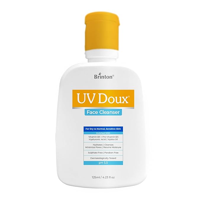 UV Doux Face Cleanser | Enriched with Hyaluronic Acid, Jojoba Oil, Niacinamide | Deep Cleansing & Hydration | Removes Excess Oil | Sulphate & Paraben-Free For All Skin Types 4.4 fl oz.