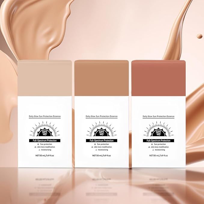 Daily Tinted Fluid Sunscreen, Tinted Moisturizer with SPF 40 Skincare, Ultra-Light Fluid Broad Spectrum Protection for Face, Blends Seamlessly for Healthy Glow, Fast-Absorbing, Oil-Free (Deep)