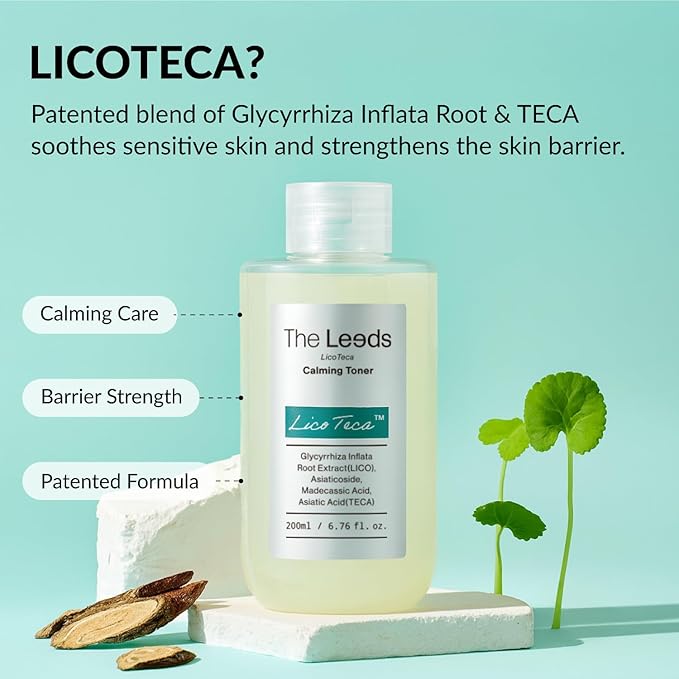The Leeds LicoTeca Calming Toner 200ml (6.76 fl. oz.) | Strengthening & Soothing Face Toner for Dewy, Healthy Skin | PDRN, Niacinamide, Fragrance-Free | Hydrating, Gentle Korean Skincare