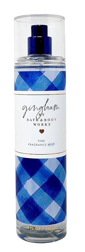 Bath & Body Works Gingham - Deluxe Gift Set - Fine Fragrance mist, Body Cream, Shower Gel and Body Lotion With a Natural Oats Sample Soap.