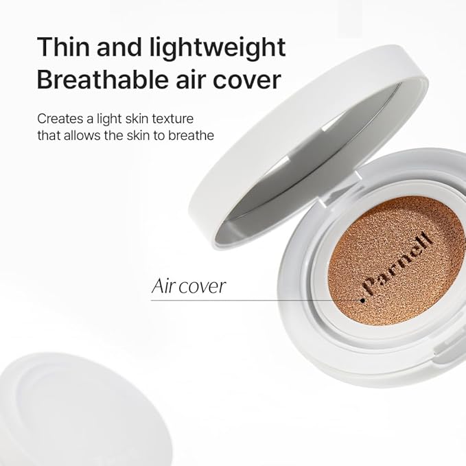 Parnell Cicamanu Serum Cushion - Moisturizing Foundation for Soothing, Coverage, Glass Skin and Lightweight for Sensitive and Dry Skin Pearl Skin (0.52 Fl Oz) (13C)