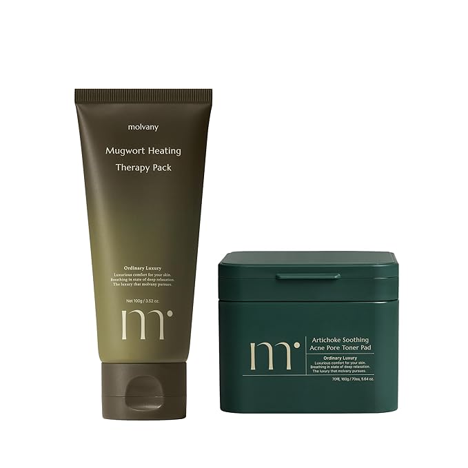 molvany Mugwort De-Puffing and Cooling Finish Set | Mugwort Pack and Toner Pads