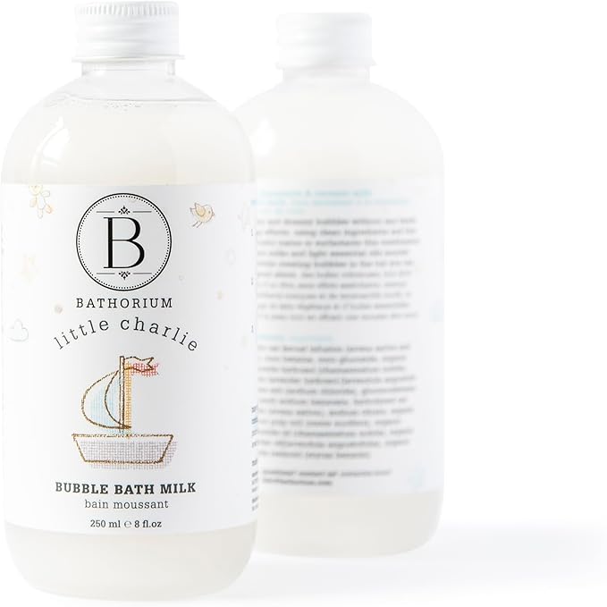 Bathorium Little Charlie Bubble Bath Milk, Gentle & Nourishing for Babies, Enriched with Coconut Milk & Oatmeal, Safe for Sensitive Skin, 8 fl.oz