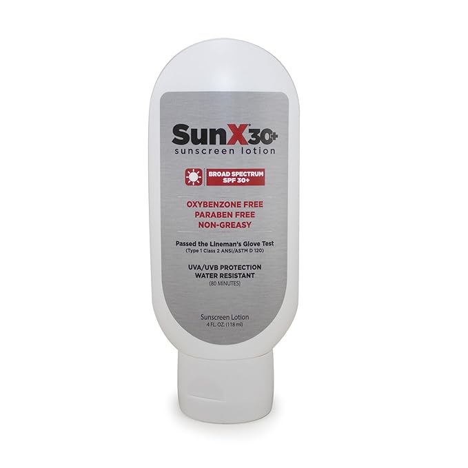 CoreTex Sun X 30+ SPF Broad Spectrum Sunscreen Lotion - 4oz Tottle of Paraben, Oxybenzone, Octinoxate, & Oil Free Sunscreen - No White Cast and Water Resistant Up to 80 Minutes