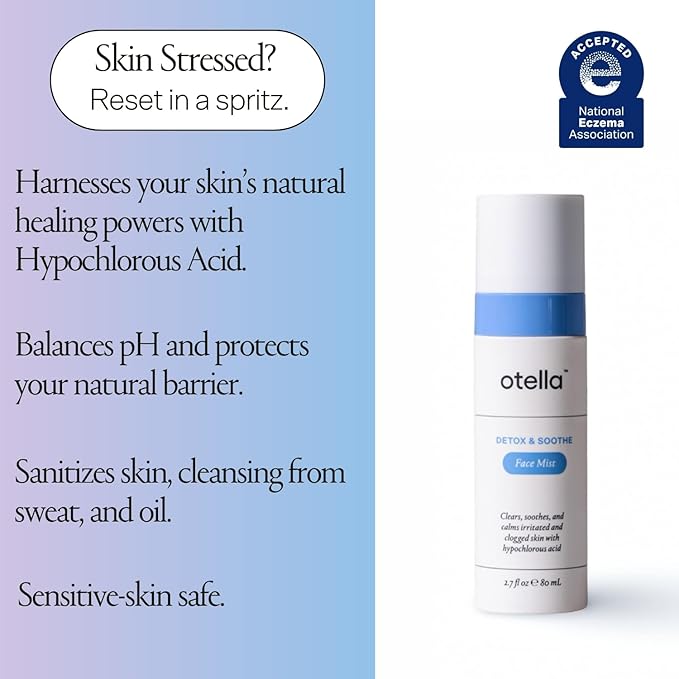 Detox & Soothe Face Mist with Hypochlorous Acid .02% | 2.7 oz | Helps Reduce Redness, Irritation, Breakouts | Rosacea, Eczema, Sensitive-Skin Safe | Barrier Protecting & Skin Cleansing Toner