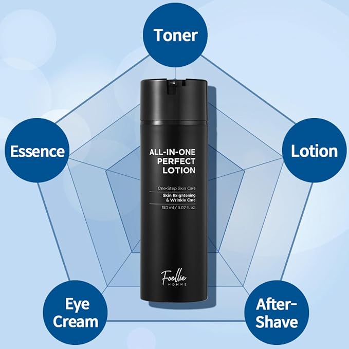 Foellie Homme All-In-One Perfect Lotion, Men's Face Moisturizer 150ml