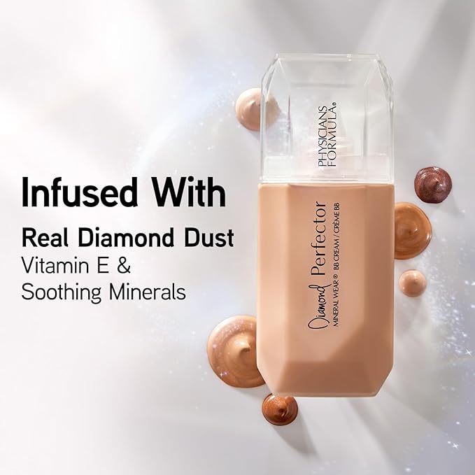 Physicians Formula Mineral Wear®Diamond Perfector BB Cream, 10 in 1 Skin Perfecting Beauty Balm, Lightweight & Luminous Finish - Rich