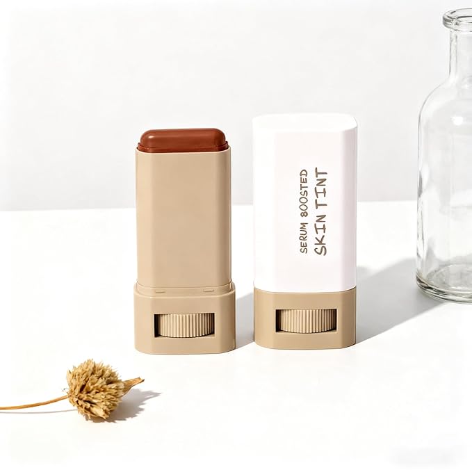 Solid Moisturizer Balm Serum for Boost Skin Tint, Multiuse and Lightweight Solid Tinted Hydrating Foundation Stick for Women, Natural Makeup for Foundation and Contour Concealer (#02)