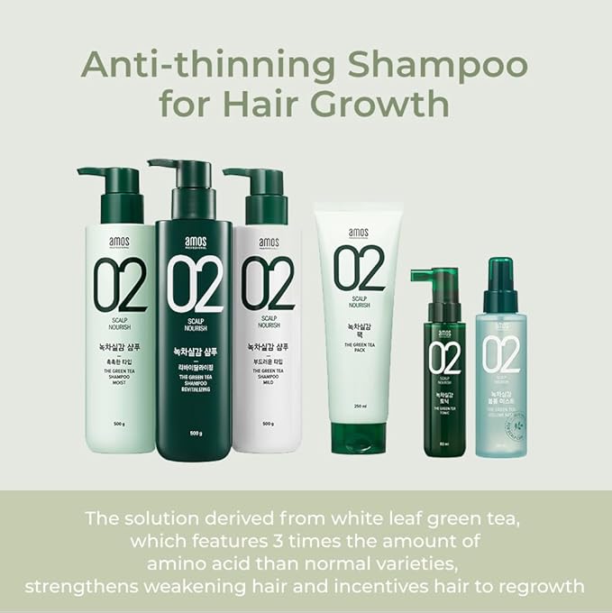 AMOS PROFESSIONAL Korean Green Tea Nourishing Hair Mask 8.45 oz (250ml) | Deep Conditioning Treatment for Hair Growth and Moisture