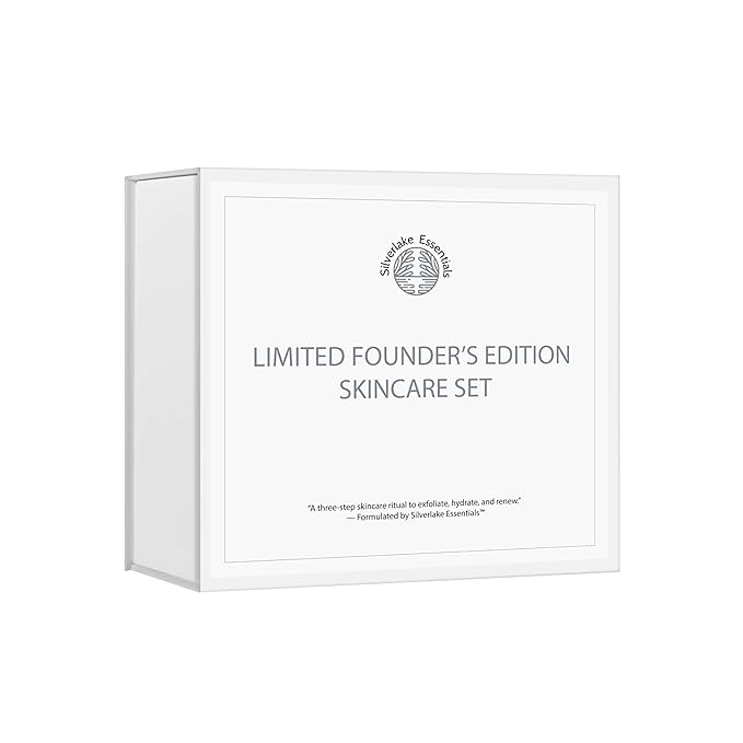Limited Founder's Edition Skincare Set, 3-Step Ritual with Gel Cleanser, Collagen Synthesis Serum, and Glow Moisturizer