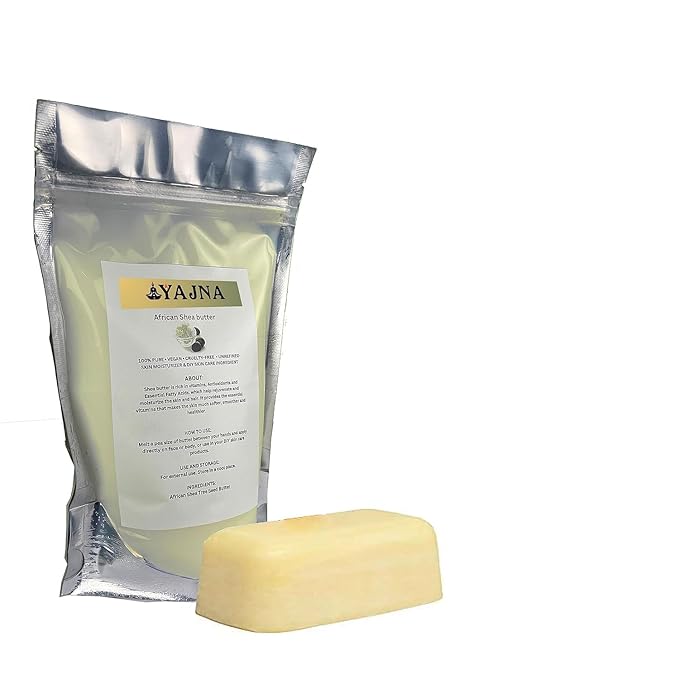 Yajna Organic Raw African Shea Butter 100% Pure,Natural & Unrefined| Skin Moisturizer For Face, Body & Hair| 4 OZ/115 GM Ivory/White Grade A | DIY Creams, Balms, Lotions, Soaps| Moisturizes Dry Skin
