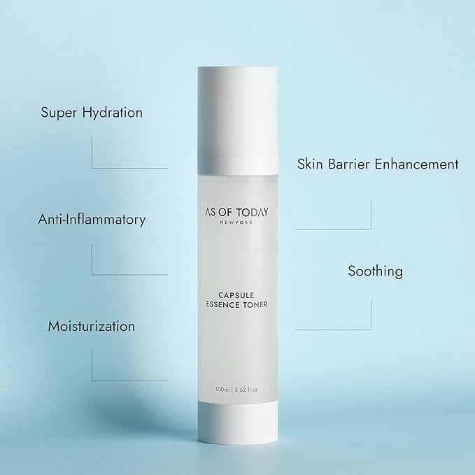 AS OF TODAY Capsule Essence Toner | Hydration, Soothing, Skin Barrier & Even Tone | with Niacinamide, Jojoba Oil Capsules, Scutellaria & D-Panthenol | Clean Beauty
