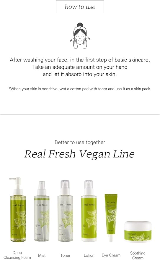 Deoproce Real Fresh Vegan Calming Toner 200 ml, Korean Skincare, Rosemary, Jasmine, Chamomile, Sage, Lavender Extracts