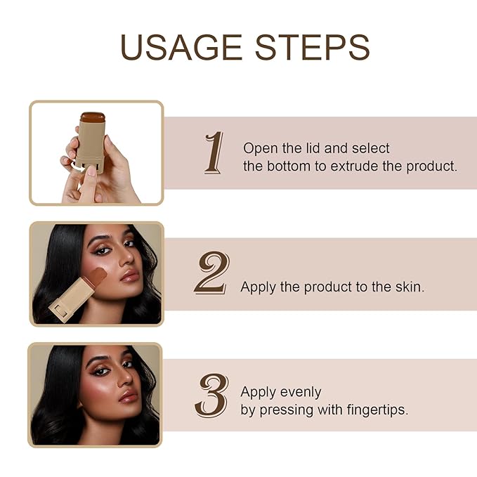 Solid Moisturizer Balm Serum for Boost Skin Tint, Multiuse and Lightweight Solid Tinted Hydrating Foundation Stick for Women, Natural Makeup for Foundation and Contour Concealer (#03)