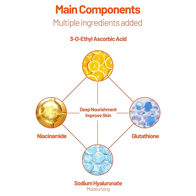 DISAAR BEAUTY Vitamin C Organic Orange Extract Skin Care Set Facial Wash Toner Serum Face Cream Moisturizing Reduce Wrinkles Hydrate 30ml+30ml+10ml+15g 4PCS