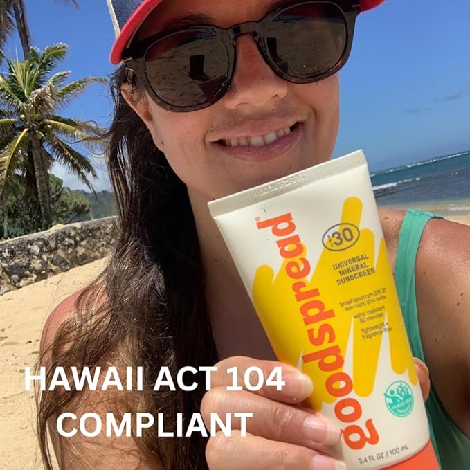 Mineral Sunscreen SPF 30 – No White Cast, Reef Safe, Non Nano Zinc Oxide, Water Resistant, Lightweight, Face & Body Sunscreen for Sensitive Skin – Goodspread