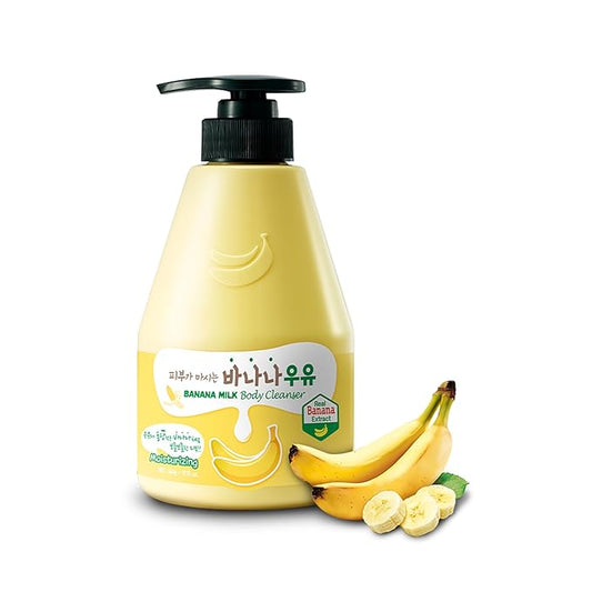 Kwailnara Banana Milk Body Wash (19.75 Fl Oz) – Korean Body Cleanser for Soft & Hydrated Skin | Milk Protein, Royal Jelly & Elasticity-Boosting Banana Extract | Paraben-Free with Gentle Bubbles