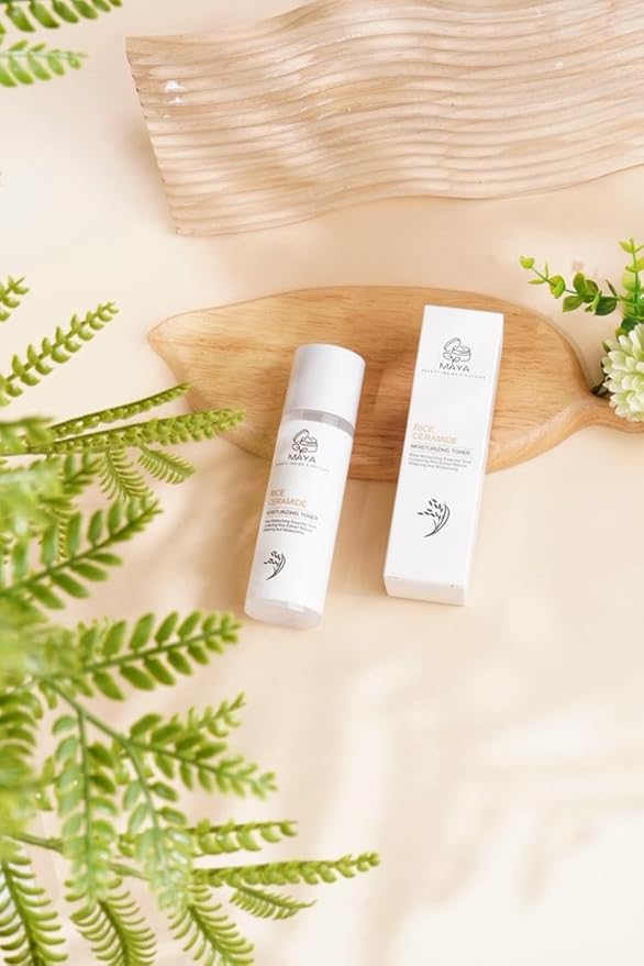 Maya Rice Ceramide Moisturizing Toner Hydrating Face Toner with Rice Extract, Ceramide NP & Niacinamide, Brightening & Soothing Formula for Smooth, Supple Skin 120 ml