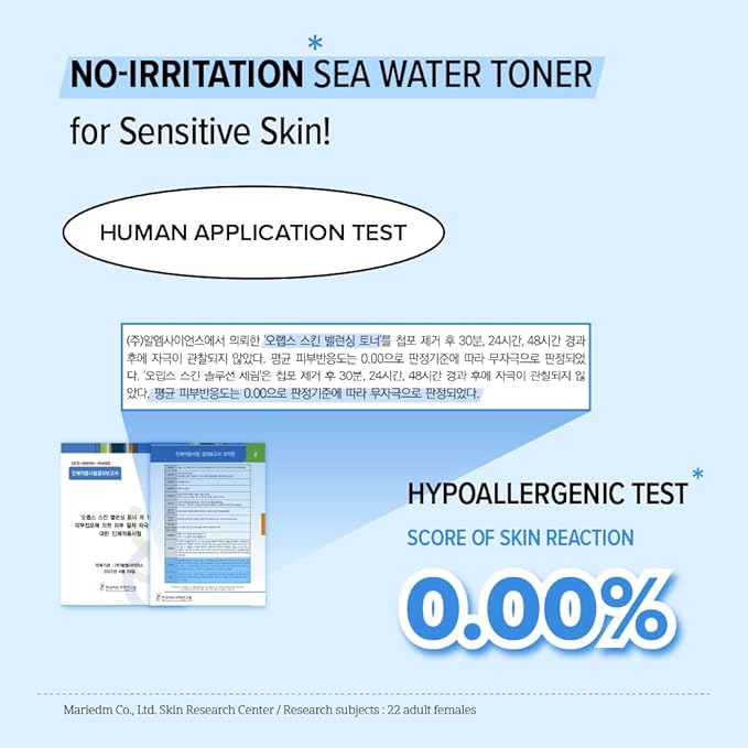 O'LABS Skin Balancing Toner 200ml / 6.76 fl.oz Hydrating & Soothing Facial Toner Korean Deep Sea Water 88%