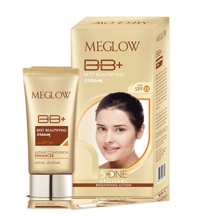 MEGLOW BB+ CREAM With SPF 15 for Women, 30g
